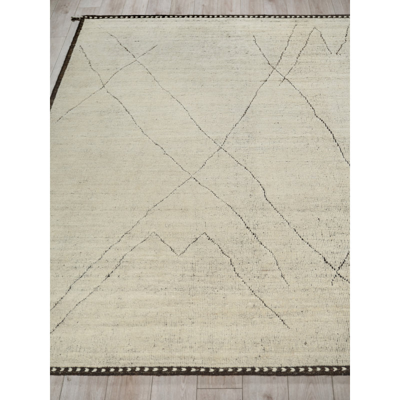 Mojave hand-knotted New Zealand Wool Ivory/Espresso Area Rug, 8'X10'