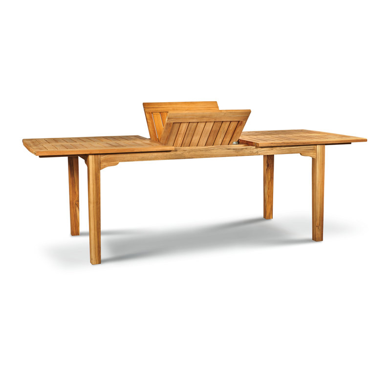 Manorhouse Rectangular Teak Outdoor Dining Table With Built-in Extension
