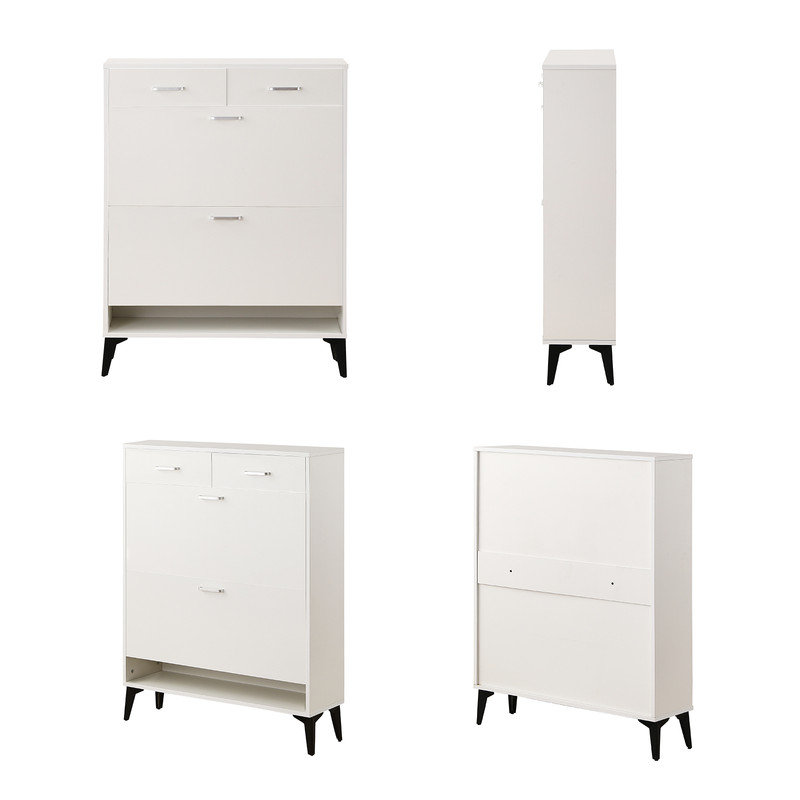16 Pair Flip Down Shoe Storage, White