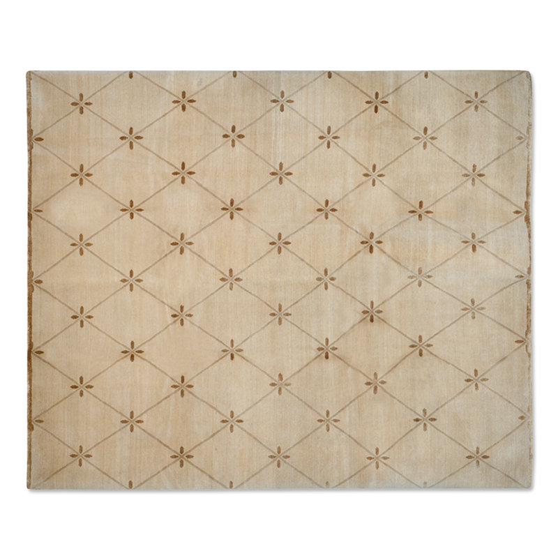 Geometric Area Rug in Beige/Brown, Rectangle 3' x 5'