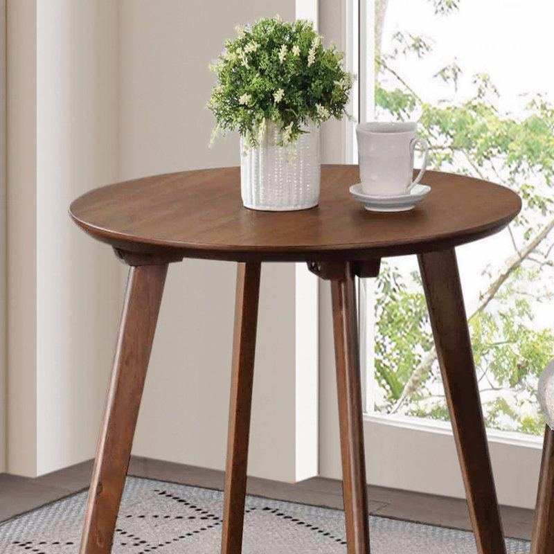 Table d'appoint ronde Mid-Century avec pieds fuselés