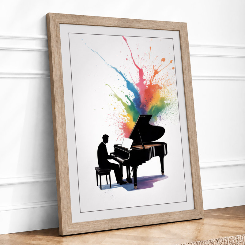Music in Colour Modern - Framed Print, A3 - 42.0 x 29.7 cm, Oak