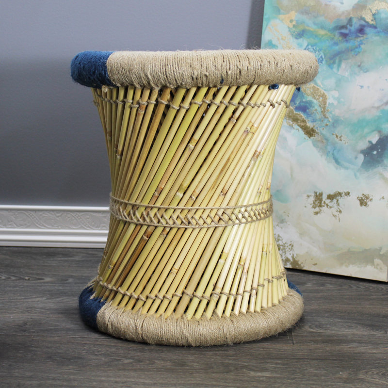Tabouret d'appoint Barkhamsted, Bleu / Beige