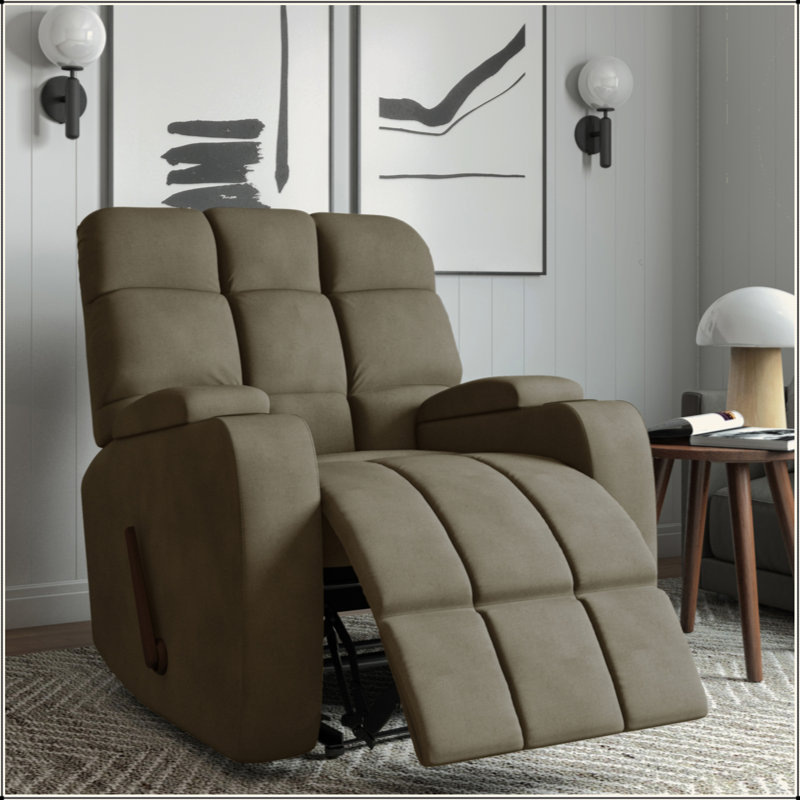 Recliner Chair,Contemporary Microfiber Recliner with Foam Padding & Sinuous Springs, 300 Lbs Capacity, Easy Assembly for Living Room & Home Theater