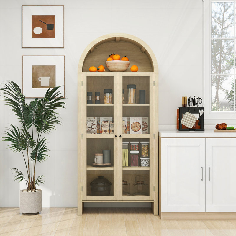 70.28" Tall Arched Kitchen Pantry