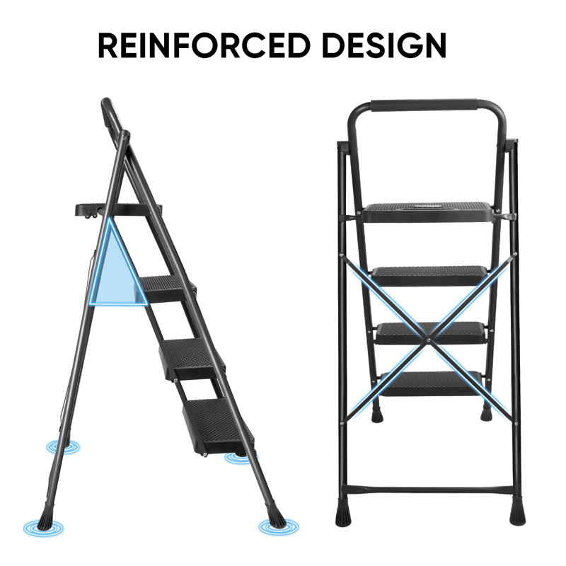 Escabeau pliable robuste à 4 marches