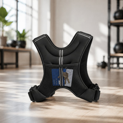 8-Pound Reflective Weighted Vest For Nighttime Safety — Adjustable Fit For Running, Strength Training, And Increasing Workout Intensity