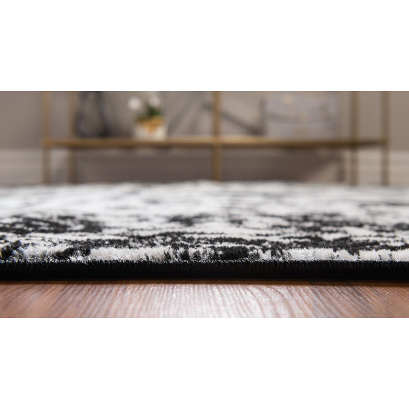 Ortilio Oriental Area Rug, Rectangle 2'2" x 3'1", Black