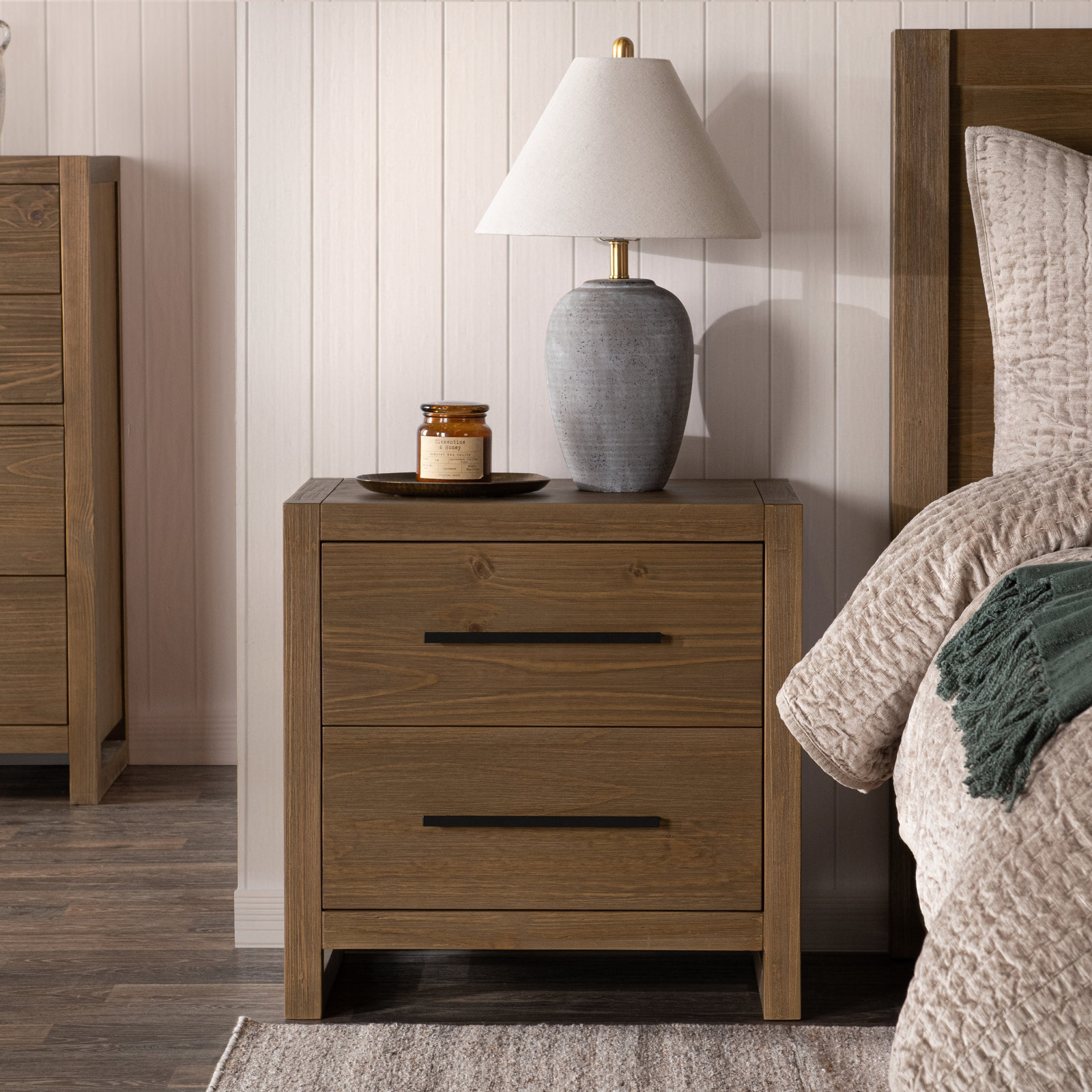 Modica Pine Nightstand, Honey Brown