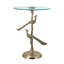 Table d'appoint artistique avec plateau en verre