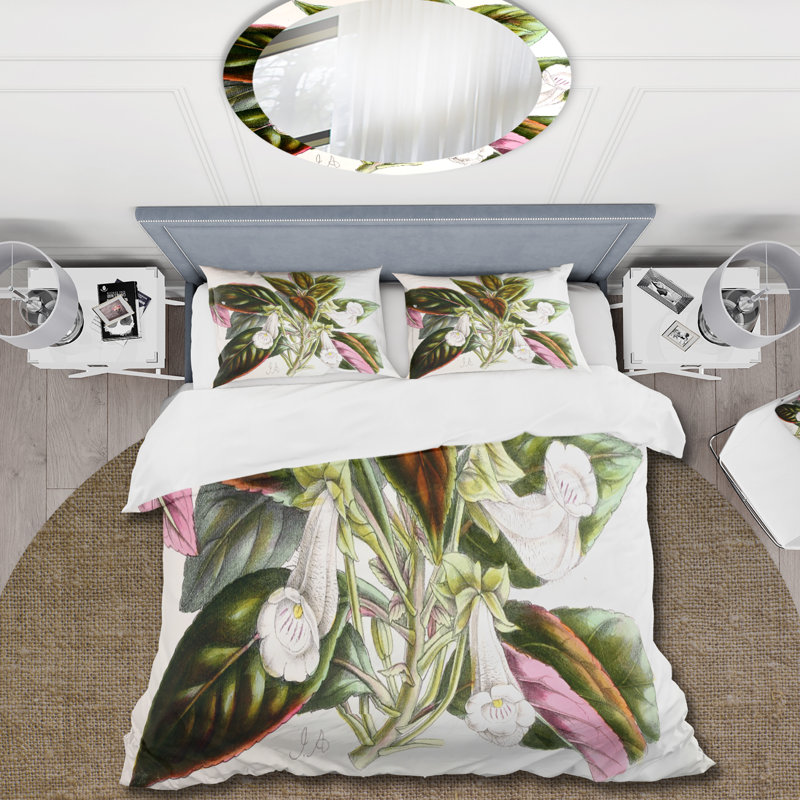 Ensemble de housse de couette Traditional V Vintage Flower - microfibre de polyester