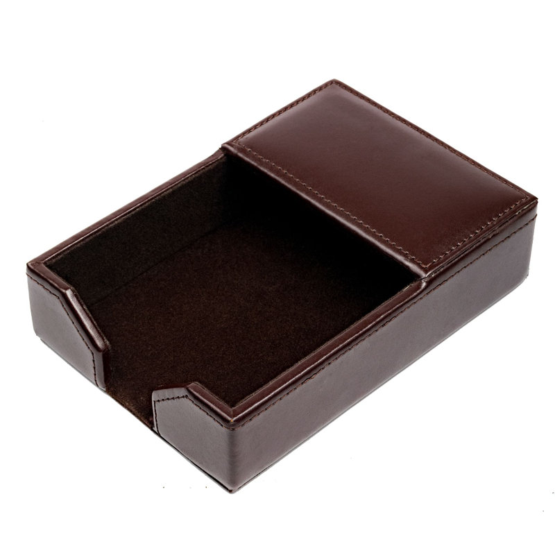 Porte-bloc-notes en cuir Gribble, Brun foncé