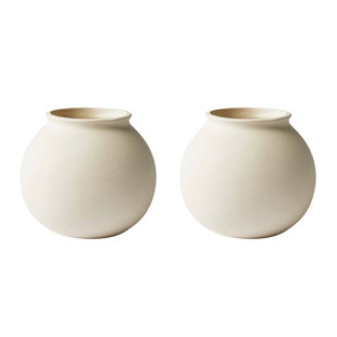 5.9"H Ceramic Round Tabletop Vase (Set of 2) (Set of 2)