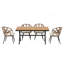 Ensemble d'extérieur 5 pièces avec chaises en rotin PE et table en plastique-756333695