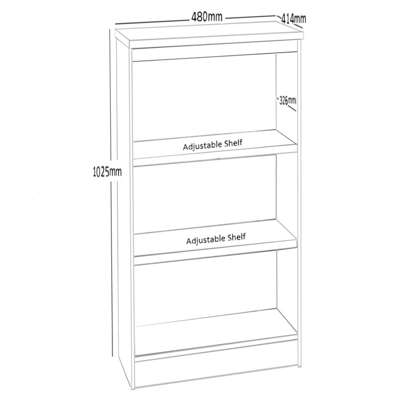 Moreno 48cm W Standard Bookcase, Grey Nebraska