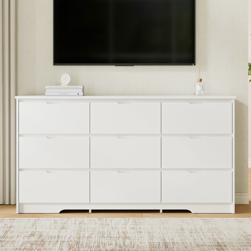 Commode 7 tiroirs Valanda, Blanc