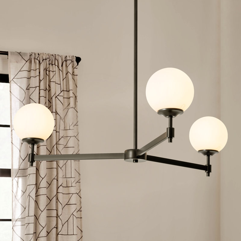 Lustre linéaire à 3 lumières AstralArc, Noir mat