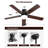 42 Inch Modern Ceiling Fan With LED Light 5 Blades Remote Control Reversible DC Motor Black For Bedroom