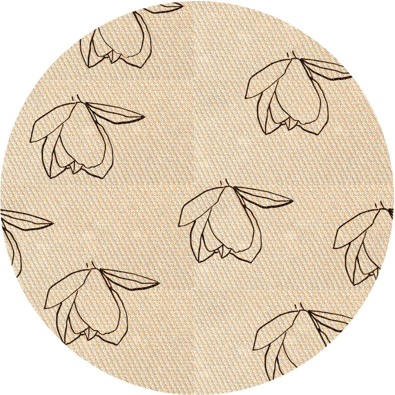 Tapis 100% à motifs lavables à la machine 2989 Pat1862-ORG, Rond 5 pi