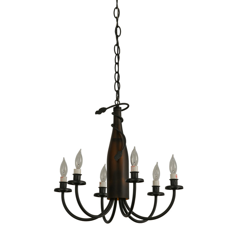 Black Mini 6-Light Plug-in Candle Chandelier