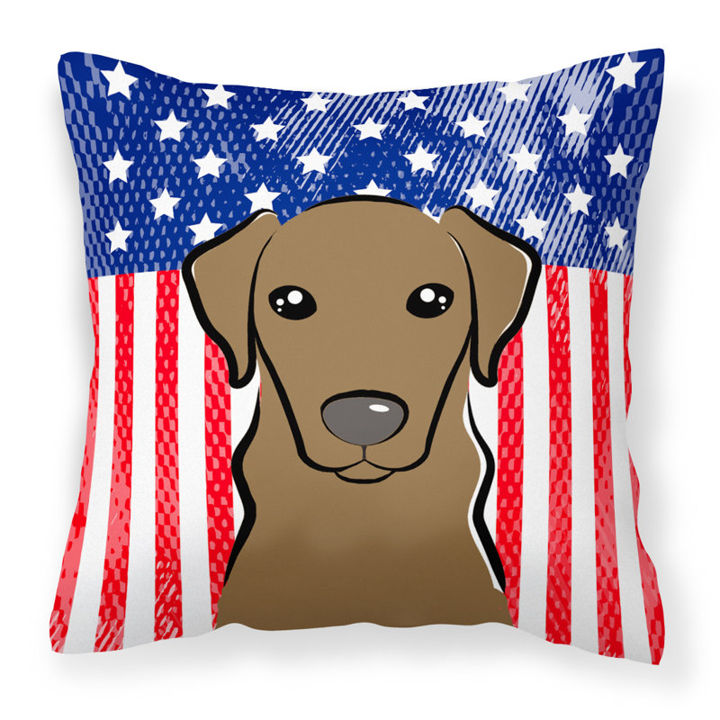  Coussin 14 "American Flag, 18 po x 18 po, Labrador chocolat