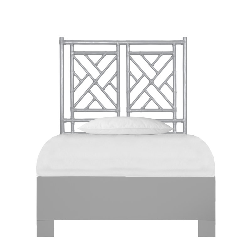 Chippendale Open-Frame Bed, Twin, Light Gray