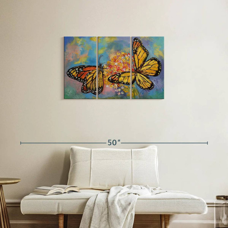 Couple de papillons monarques Brampt, H 20 po x l 33 po