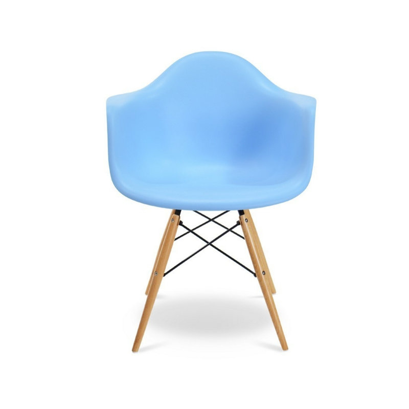 Chaise avec accoudoirs, Bleu clair/ naturel