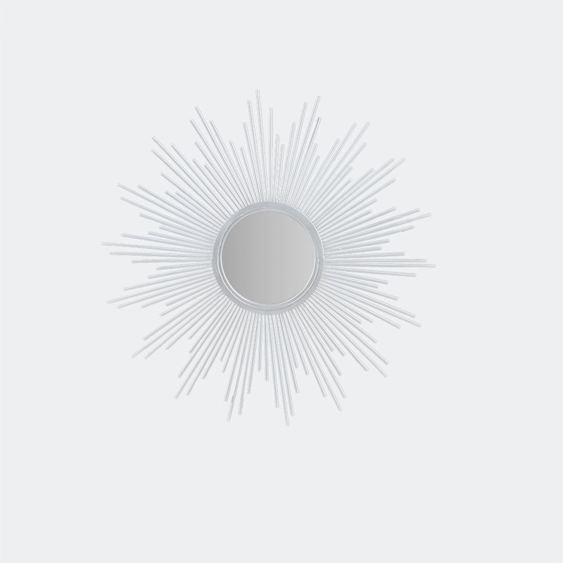 Miroir décoratif moderne et contemporain Knott, 29,5 po x 29,5 po, Argent argent