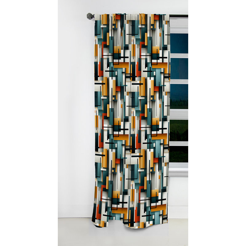 Motif géométrique cubique Metropolitan - rideau occultant géométrique abstrait - 1 panneau, L 52 po x L 95 po