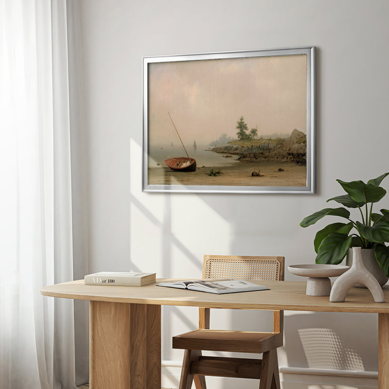 Le bateau échoué - Martin Johnson Heade - Toile tendue avec châssis 1863, Toile avec cadre, Silver, 22,5 x 30,5