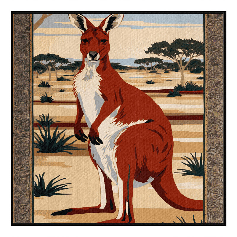  Tapis lavable rouge kangourou, Carré 3 pi