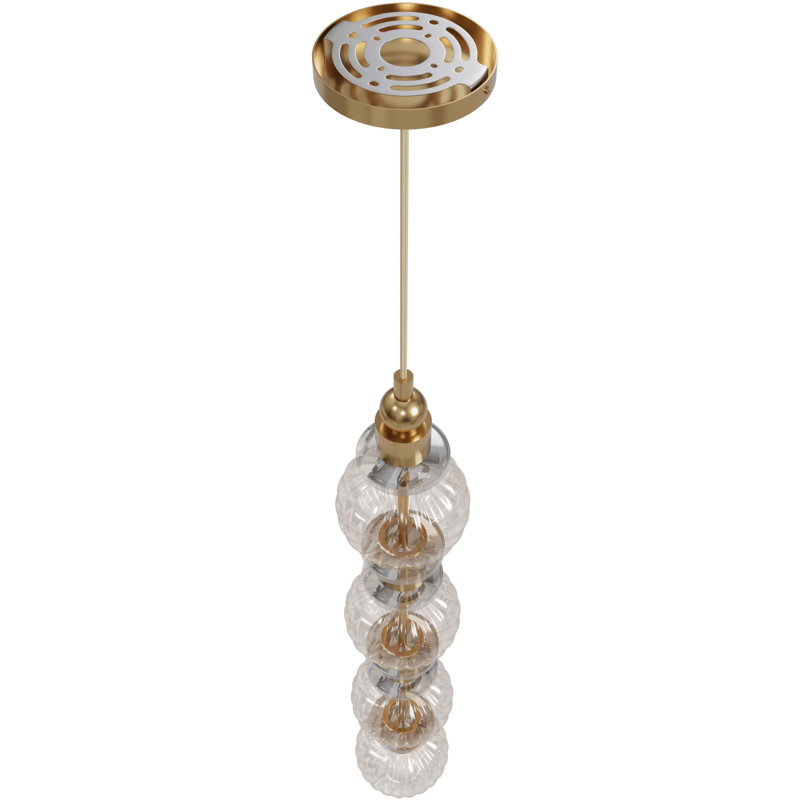 Luminaire suspendu en verre et métal Avra