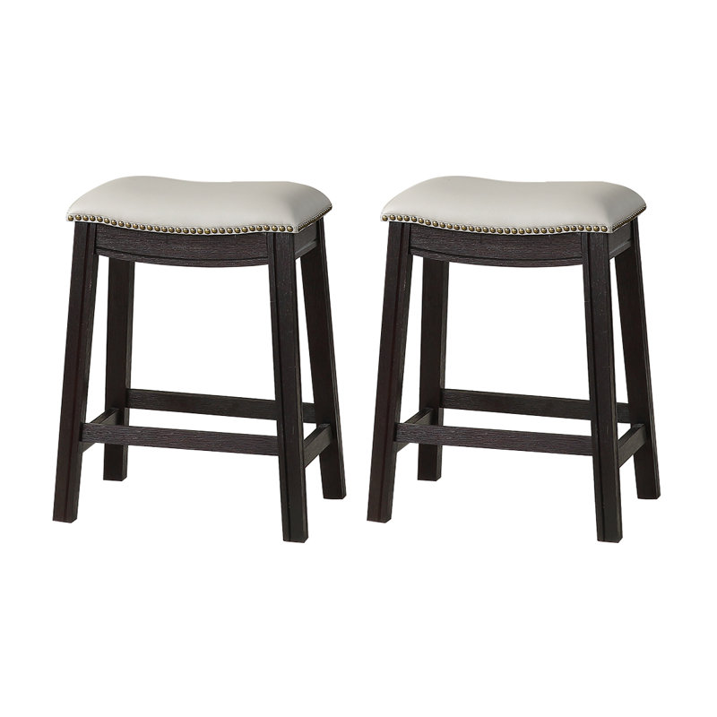 Pepperidge Upholstered Counter Stool with Solid Wood Frame, Counter Stool (24.5" Seat Height), Red