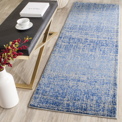 Riebe Abstract Blue/Silver Area Rug
