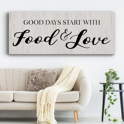 «Food and Love» sur toile, art textuel