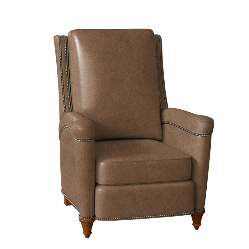 Mayes Recliner, Corinthian Cherry Genuine Leather, Gunmetal, New Classiques