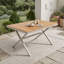 Table de salle à manger d'extérieur avec pieds en forme de X, résistante aux intempéries