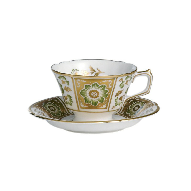 Derby Panel Bone China Teacup, Green