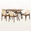 Ensemble de salle à manger 7 pièces Karalyne en similicuir beige H 29,5 po x l 21,7 po x P 21,1 po-2145049165