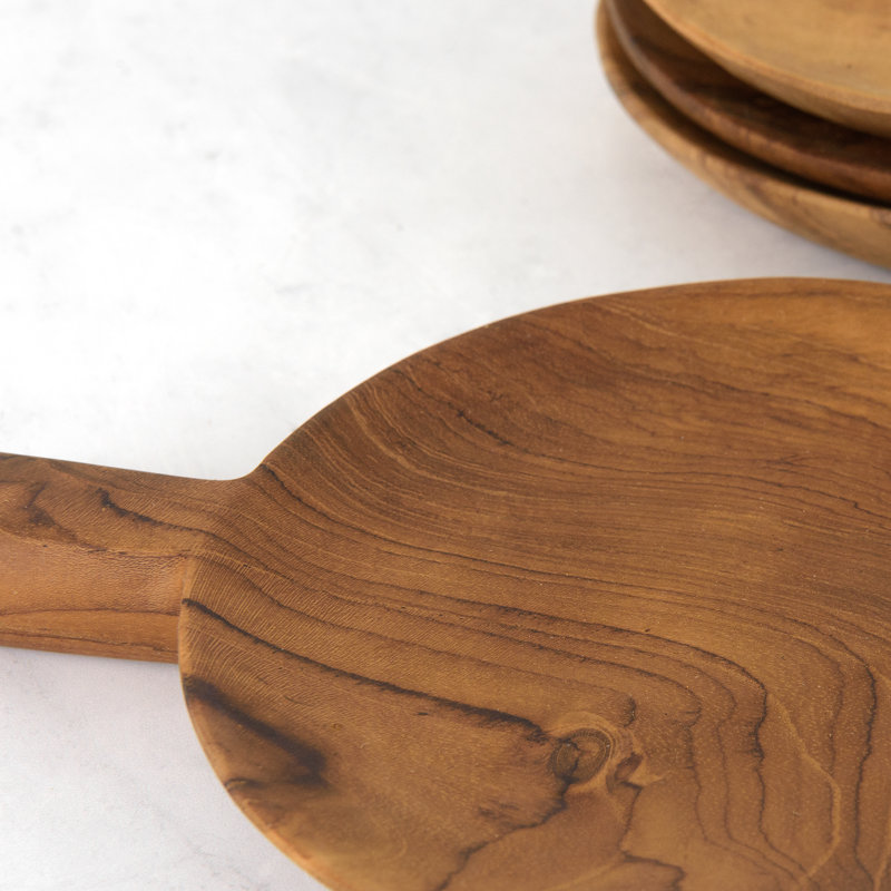 Loon Peak® Bucher Teak Tray, 1" H x 7" W x 5" D