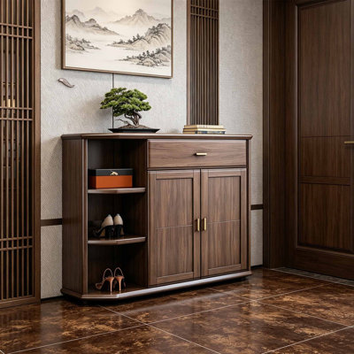 Chinese style balcony storage shoe cabinet