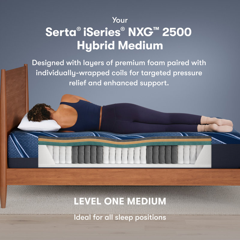 Matelas hybride moyen iSeries NXG 2500 de 12,5 pouces, Queen