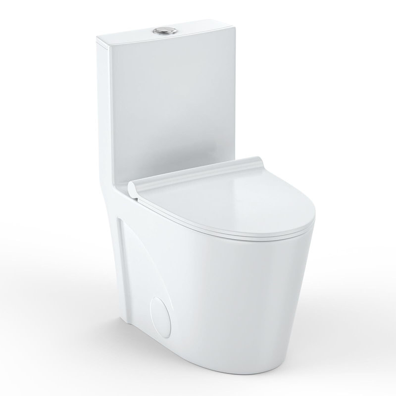 Toilette allongée moderne pour salle de bain, toilette compacte à double chasse 1,1 / 1,6 GPF