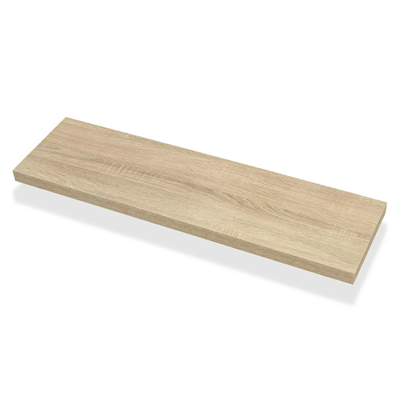 Drumheller Plastic / Acrylic Floating Shelf, 1.5" H x 36" W x 10" D, Oak