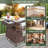 Outdoor Grill Cart With Stainless Steel Top,with Drop Leaf,rolling Kitchen Cart With Lockable Wheels-1187194072
