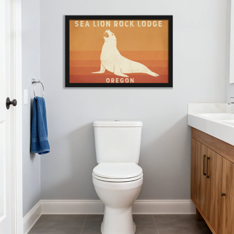 Animaux, otarie, roche, chalet, Oregon, H 16 po x l 24 po, Wrapped Canvas, Ne s’applique pas