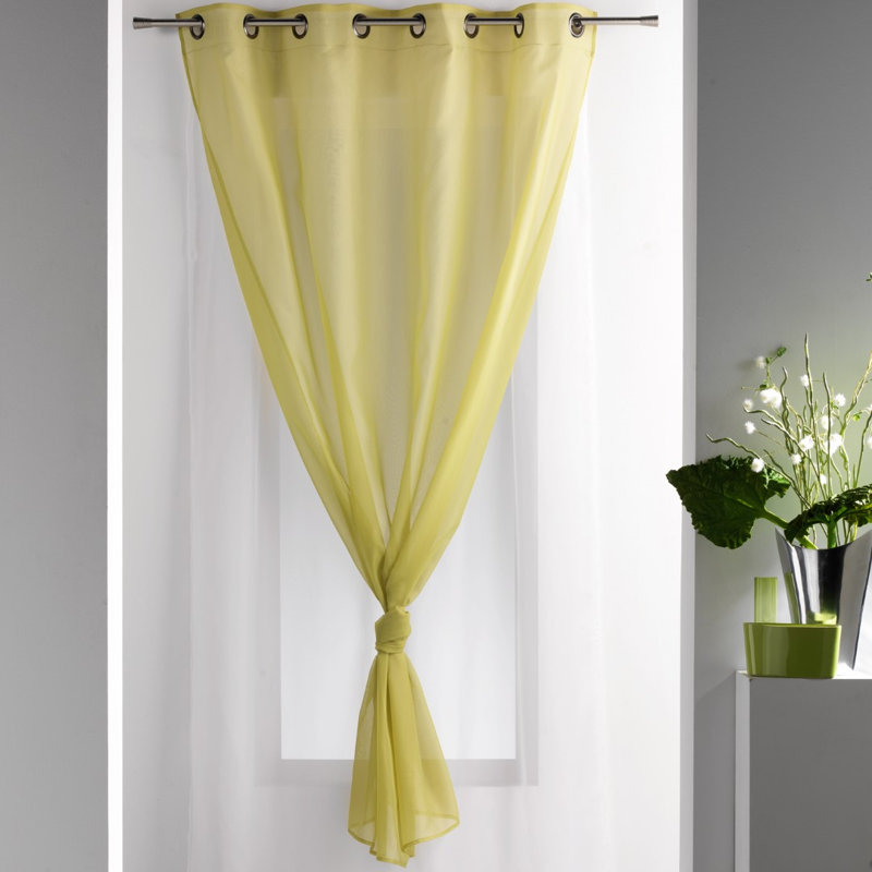 Robin Sheer Single Curtain Panel, Light Green / White