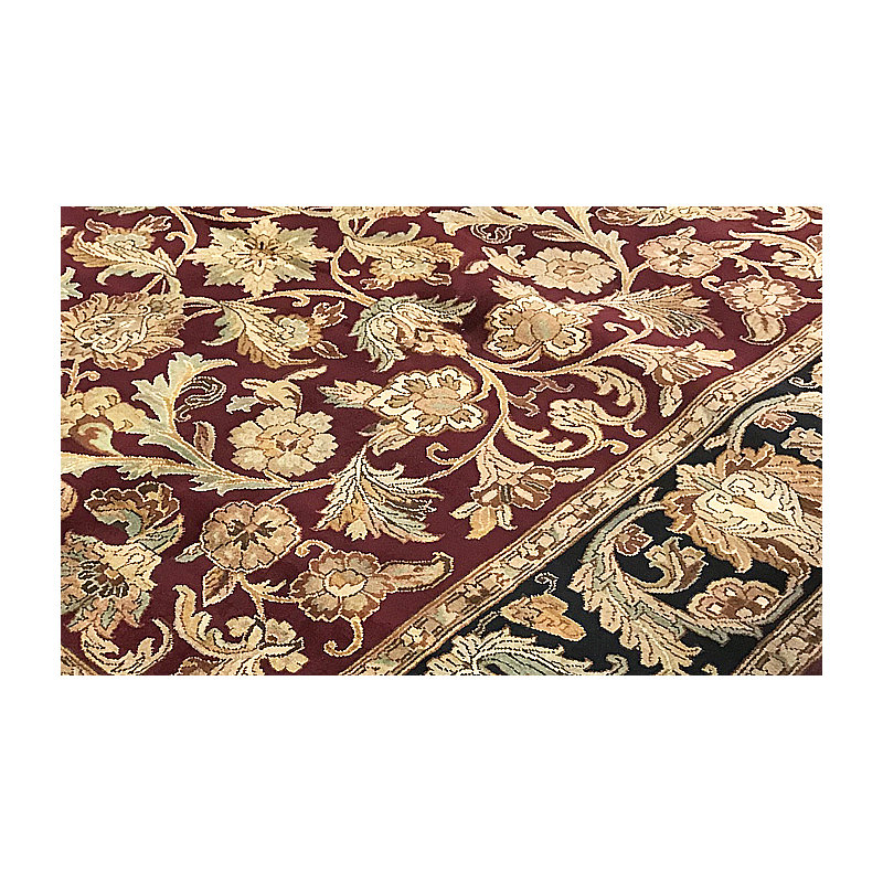 Magnolia Wool Oriental Area Rug in Beige/Red/Black