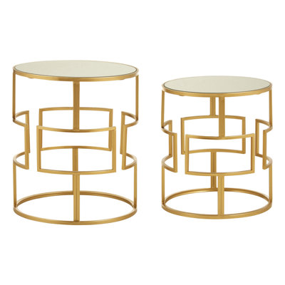 Elsner Glass Top Drum Nesting Tables